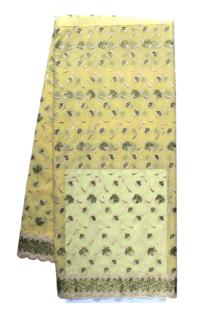 Embroidered allover with strass