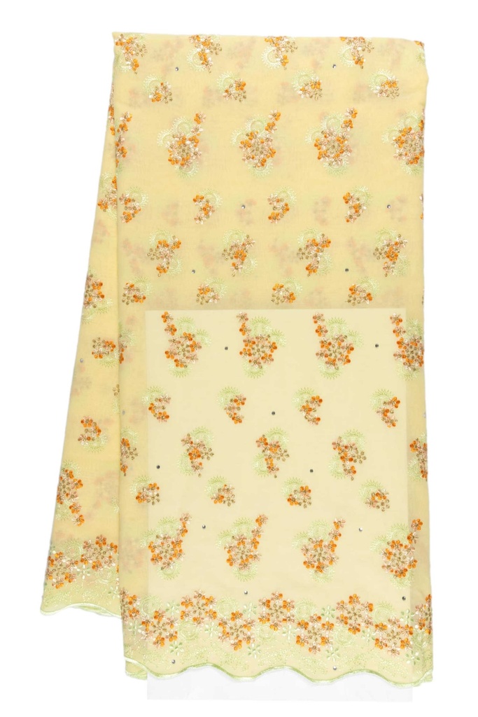 Embroidered allover with strass