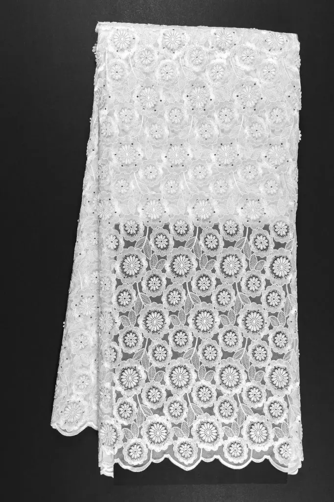 Embroidered allover with strass