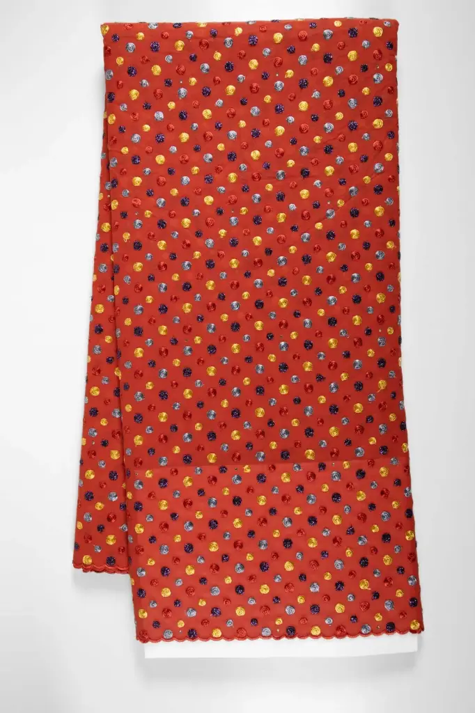 Embroidered allover with strass