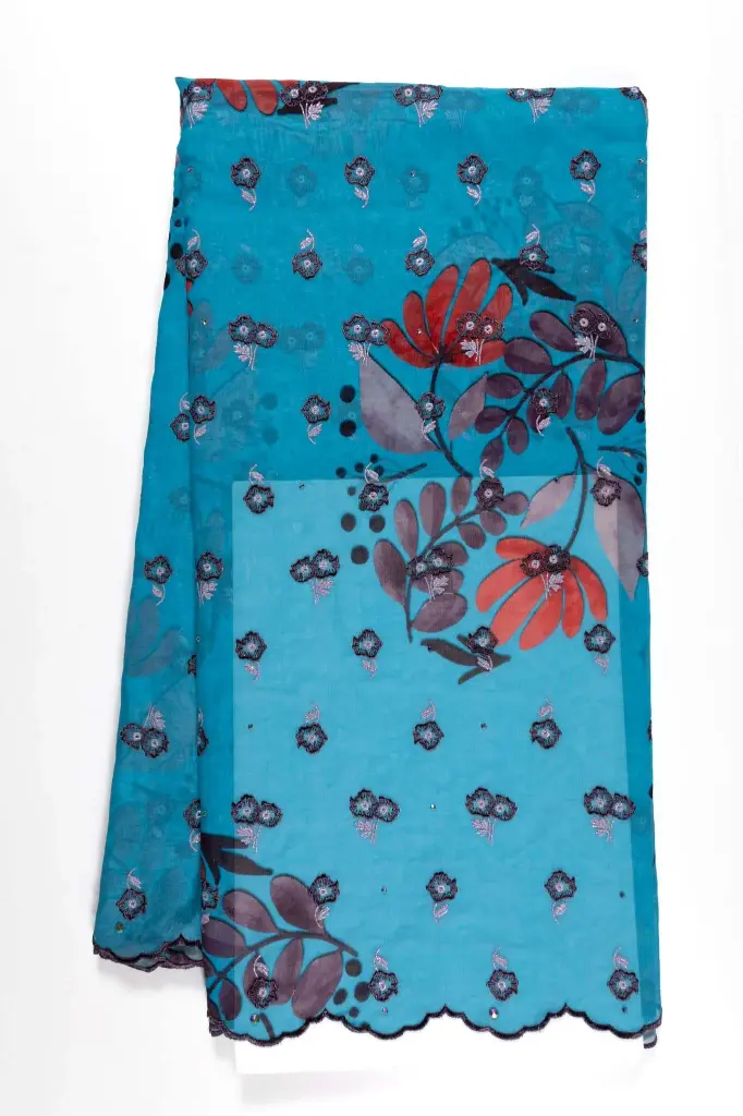 Embroidered allover with strass 