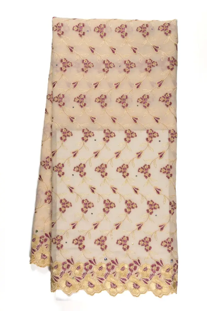 Embroidered allover with strass