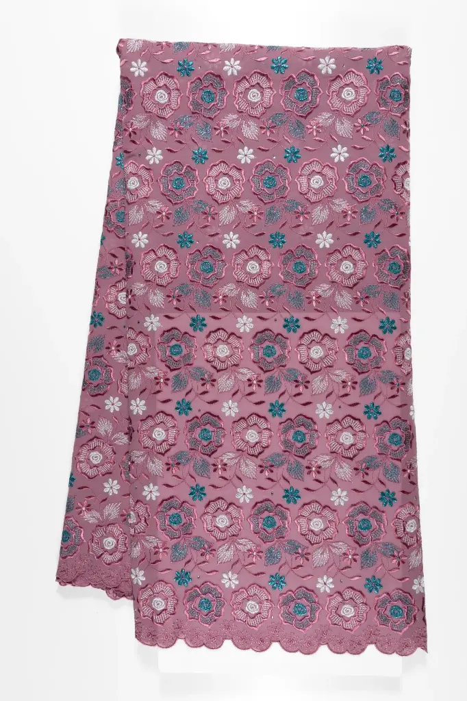 Embroidered allover with strass