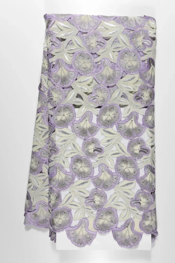 Embroidered allover with strass