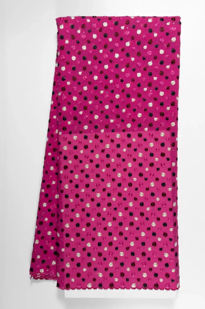 Embroidered allover with strass