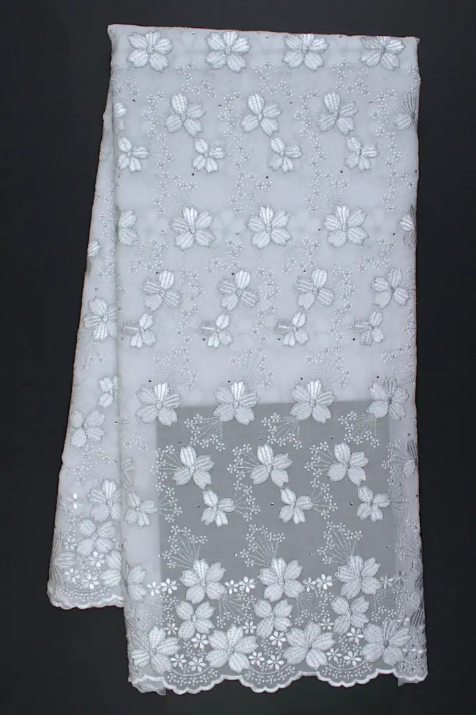 Embroidered allover with strass