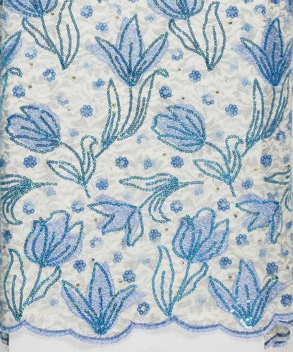 [FT1018-605029-Blue-102-Filtex] Embroidered allover with sequins