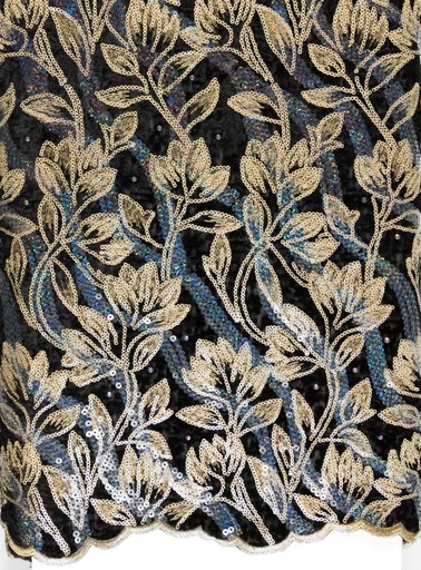 [FT1018-605181-Black/gold-103-Filtex] Embroidered allover with sequins