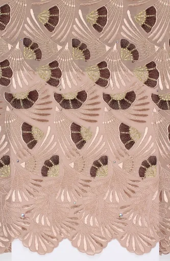 [ST10870-70125-White/Gold-5-Shadow] Voile lace
