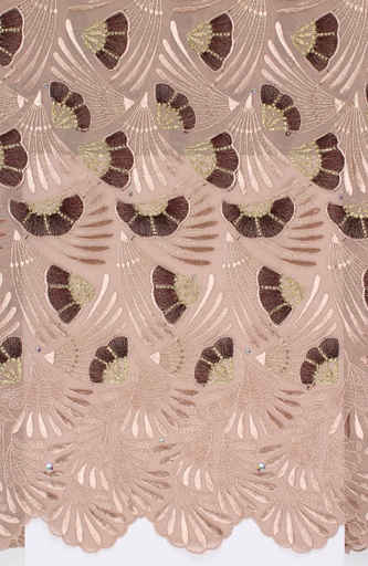 [ST10870-70125-White/Gold-5-Shadow] Voile lace