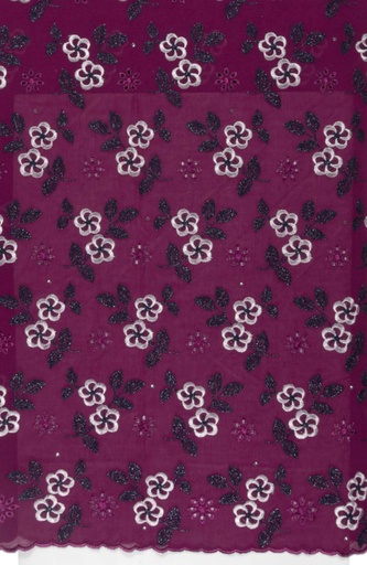 Embroidered allover with strass