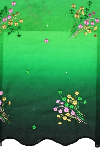 [FT1005-606301S-lightgreen/gren-darkgreen-102-Filtex] Embroidered Allover With Strass (with stones)