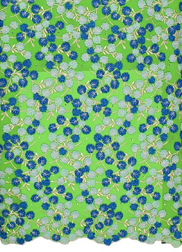 Embroidered allover with sewed on motifs