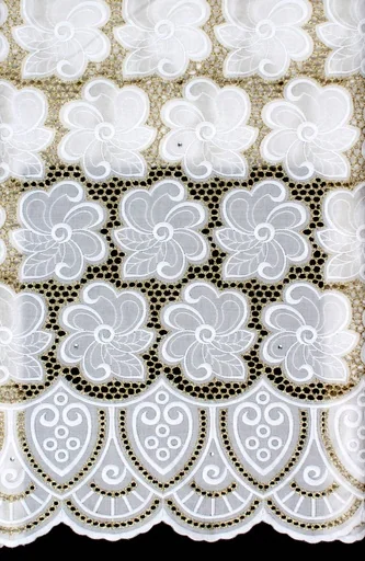 [ST10861-70019-WHITE/GOLD-MIX-Shadow] Dry lace