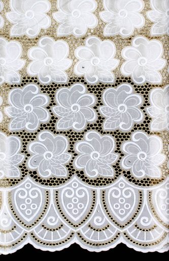 [ST10861-70019-WHITE/GOLD-MIX-Shadow] Dry lace