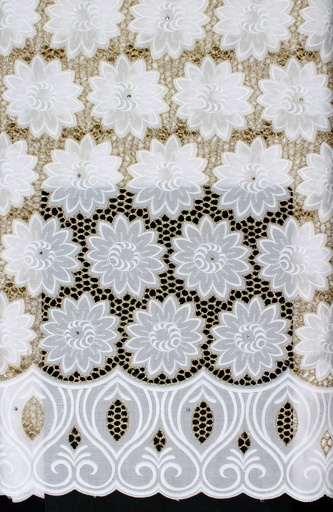[ST10861-70029-WHITE/GOLD-MIX-Shadow] Dry lace