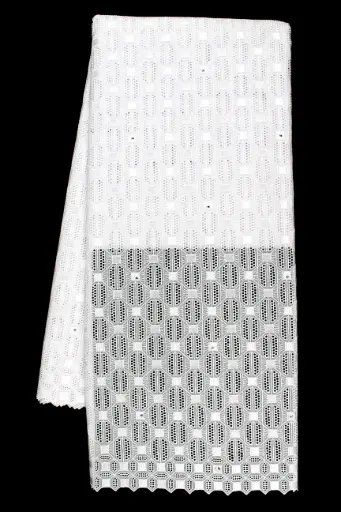 [ST10871-70603S-White-101-Shadow] Voile lace (with stones)