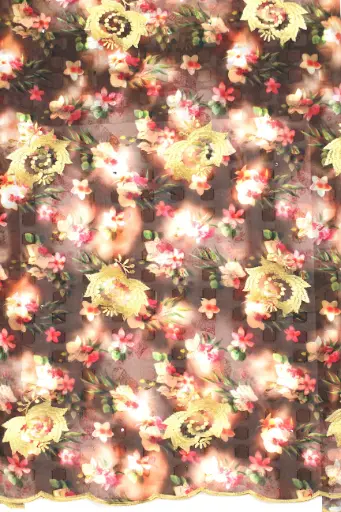 Embroidered allover with strass   