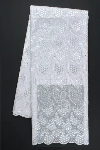 [ST10870-70308S-White-103-Shadow] Voile lace (with stones)