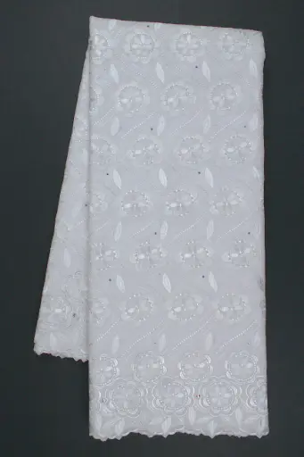 [ST10871-70295 AS-White-104-Shadow] Voile lace  (with stones)