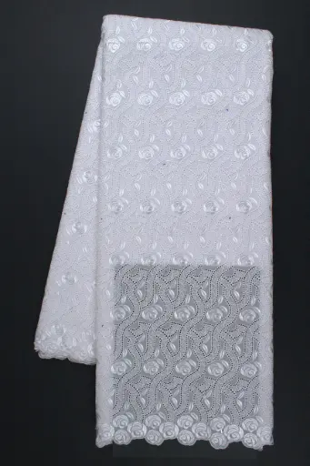 [ST10871-70683S-White-105-Shadow] Voile lace (with stones)