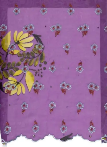 Embroidered allover with strass 