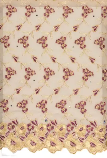 Embroidered allover with strass