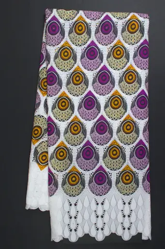 [FT1007-657406-White/Violette-dunkelgel-101-Filtex] Embroidered Allover with strass