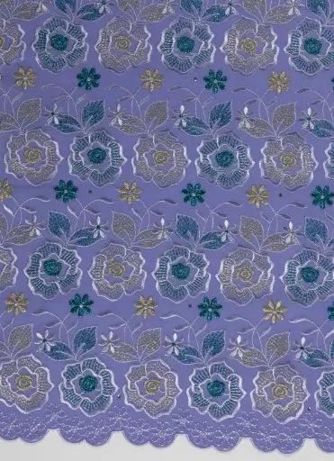 Embroidered allover with strass