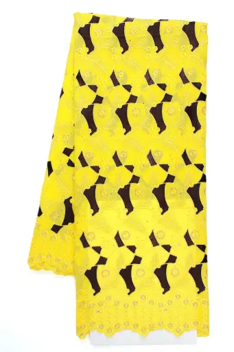 [ST10869-70078-YELLOW-1-Shadow] VOILE LACE D#70078 YELLOW