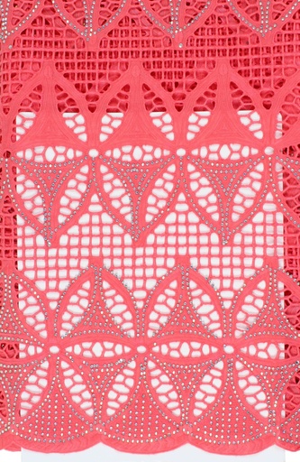[ST11015-8208-CORAL-1-Shadow] Dry lace Million stones