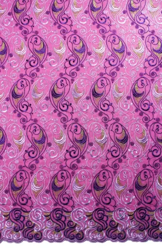 [ST10868-SHT-70152-VIOLET-1-Shadow] VOILE LACE D#70152 VIOLET